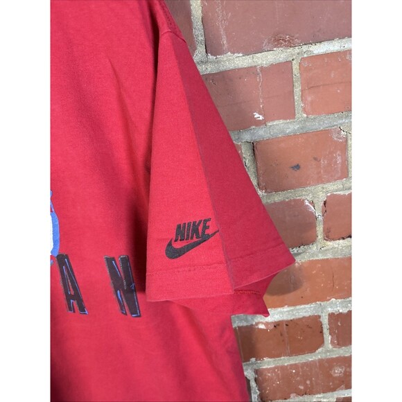 Vintage 90s Nike Air Jordan Shirt Original Jumpman Logo Red USA Made Sz Medium - Picture 2 of 6